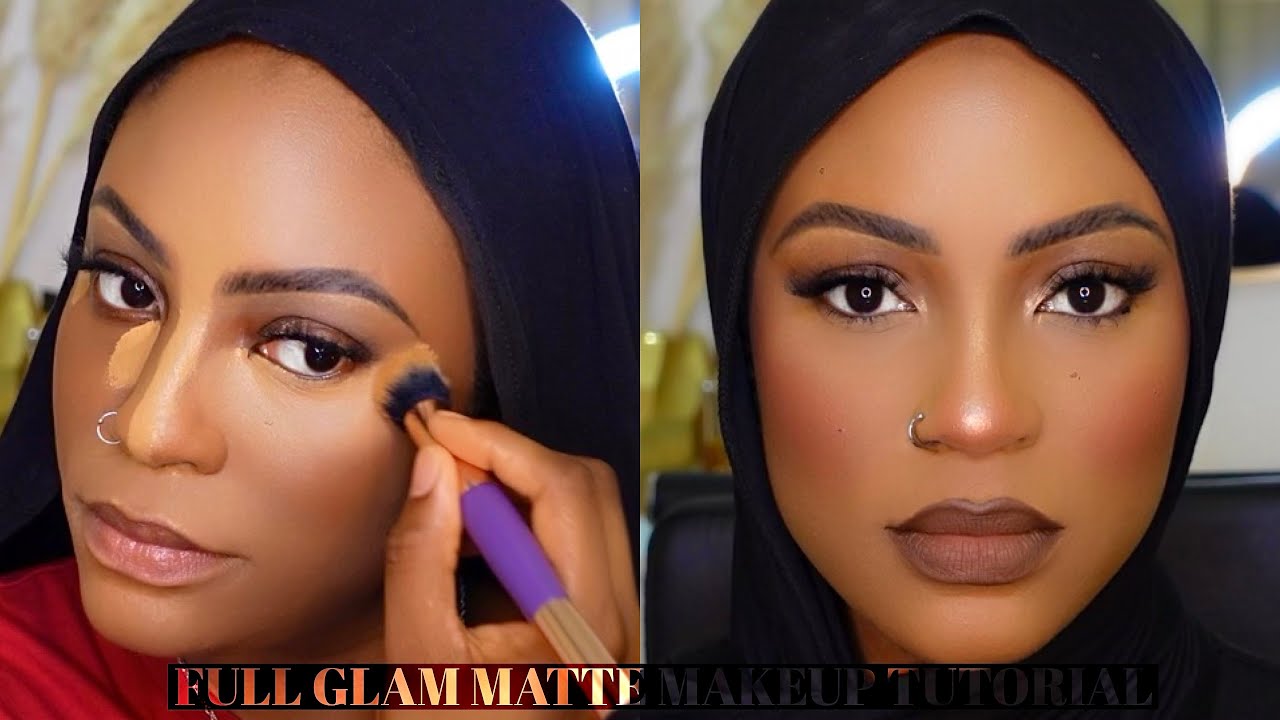 START TO FINISH BASIC MAKEUP TUTORIAL FOR BEGINNERS || SOFT MATTE MAKEUP WORK/SCHOOL #woc #darkskin