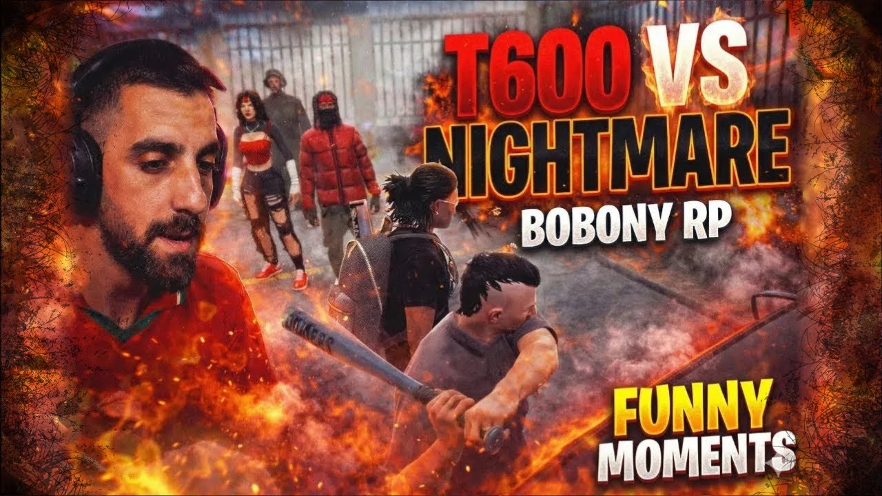 First interaction T600 vs Nightmare & Funny moments | Bobony RP
