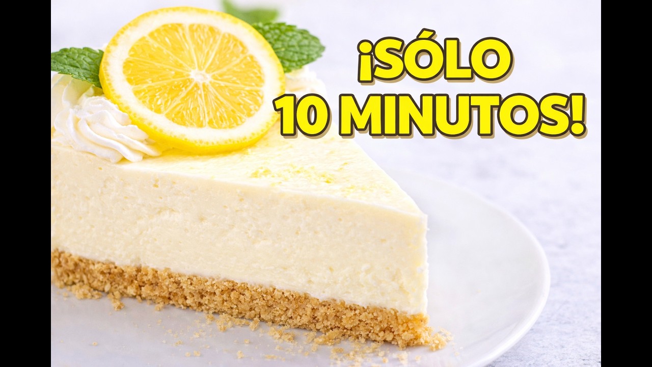 Tarta Helada de Limón SIN HORNO 🍋 | Postre Fácil, Cremoso y Refrescante en 10 Minutos