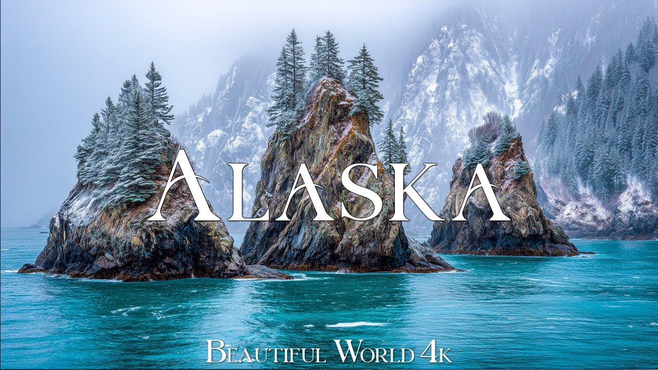 Alaska 4K | Frozen Wilderness of Snowy Peaks, Icy Lakes & Aurora Skies