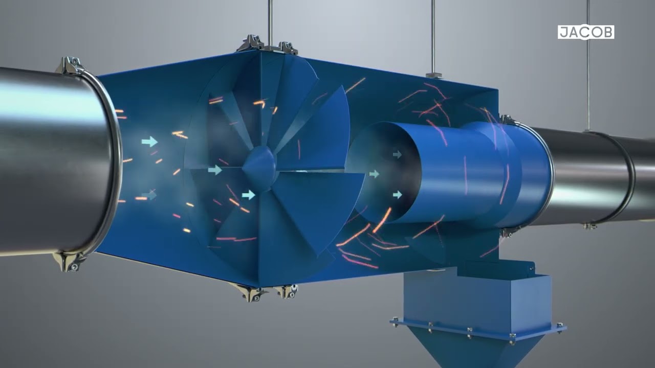 JACOB Horizontal Cyclone & Spark Separator | JACOB Horizontalzyklon & Funkenabscheider