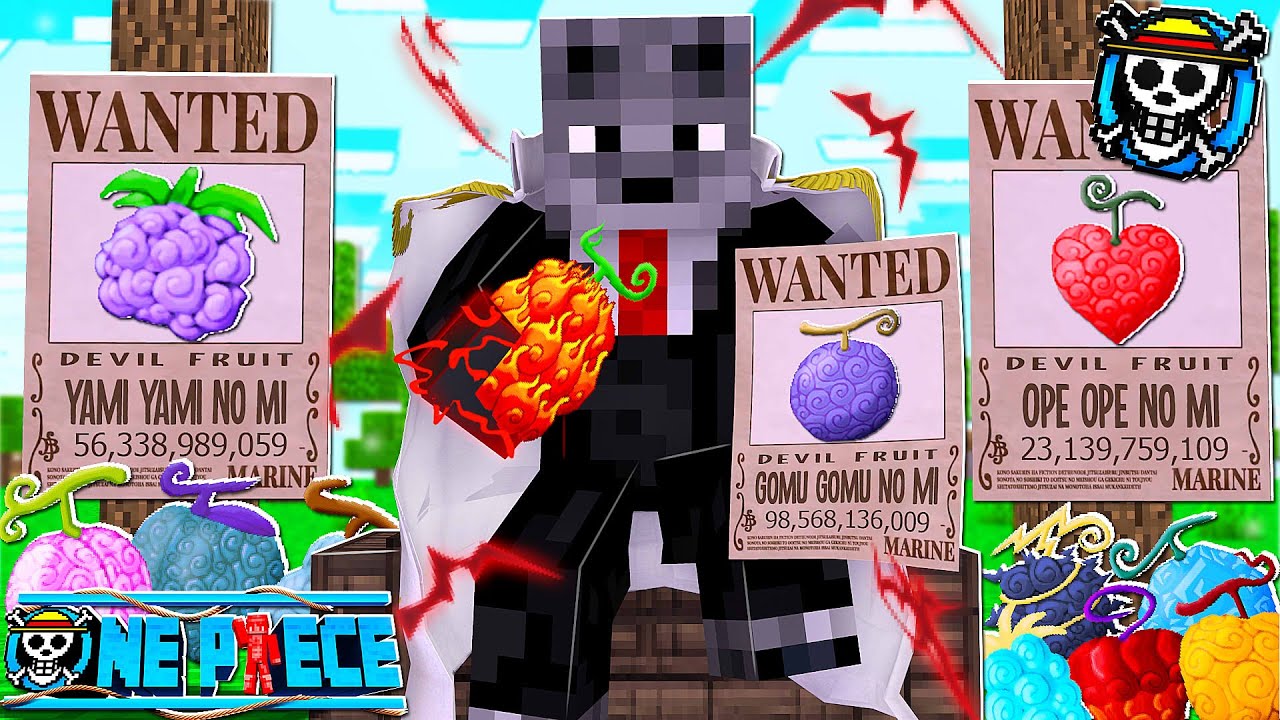 Peguei a Devil Fruit de One Piece de Vários Youtubers no Minecraft