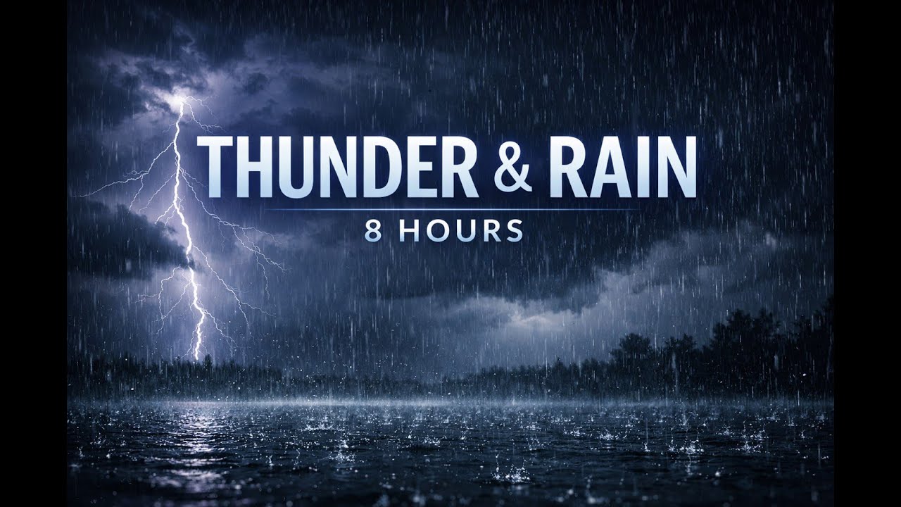 8 Hours of Thunderstorm & Rain Sounds for Deep Sleep | Black Screen