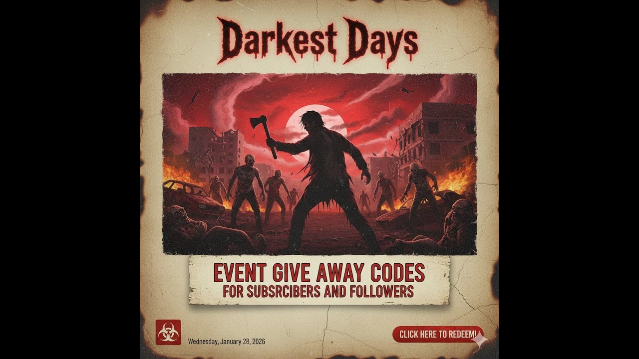 DARKEST DAYS | Free Codes for Subscribers