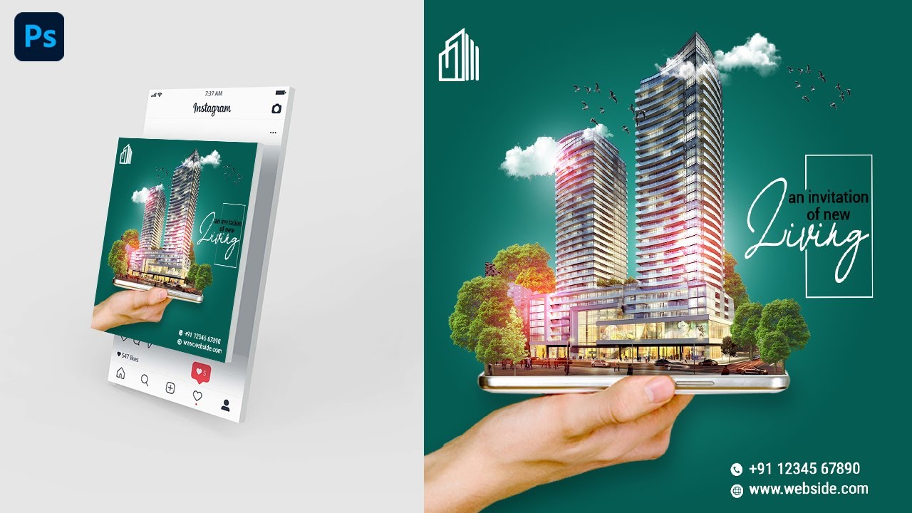 How to Design Real Esate Banner for Social Media in Photoshop