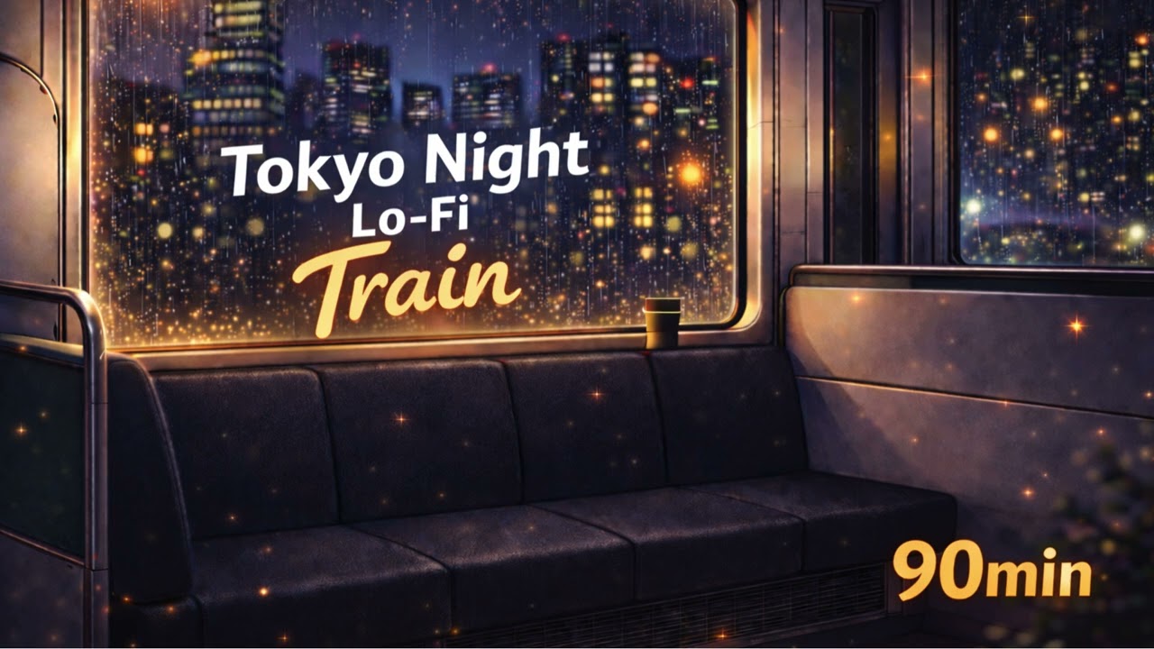 Heavy Rain Sounds TokyoDeep Night Train LoFi — Coding & Deep Focus (90 MIN)