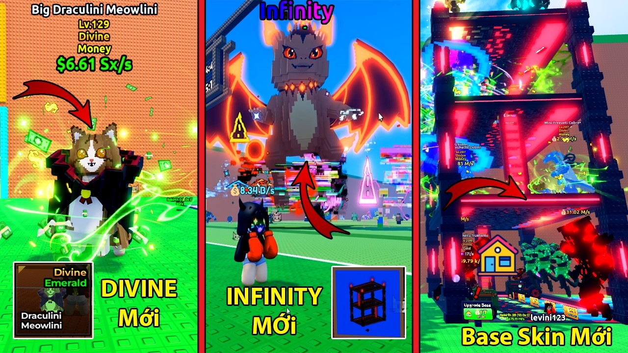 Ph&aacute; Đảo Update DOOM Lấy DIVINE Mới Base Skin Mới V&agrave; INFINITY MỚI | Escape Tsunami For Brainrots!