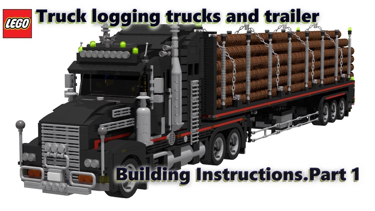 LEGO Truck logging trucks and trailer.Building Instructions.Part 1