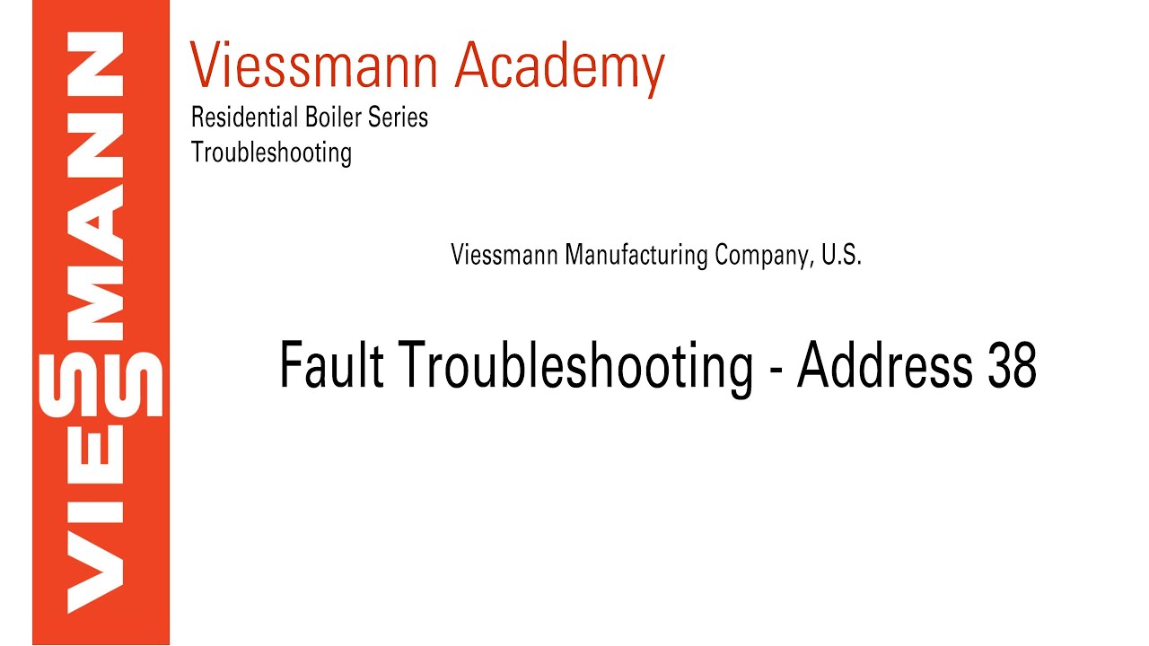 Troubleshooting - Vitodens 100 B1HA/B1KA Fault - Address 38