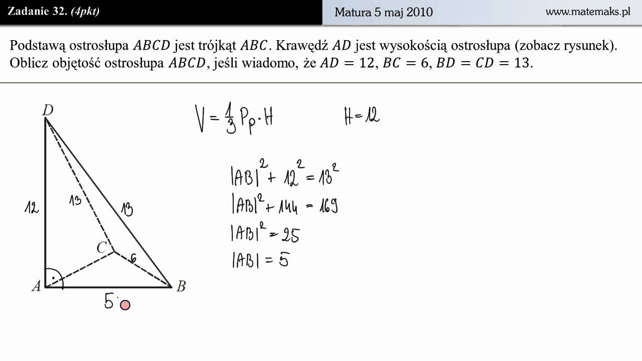 Zadanie 32 - Matura z matematyki 2010