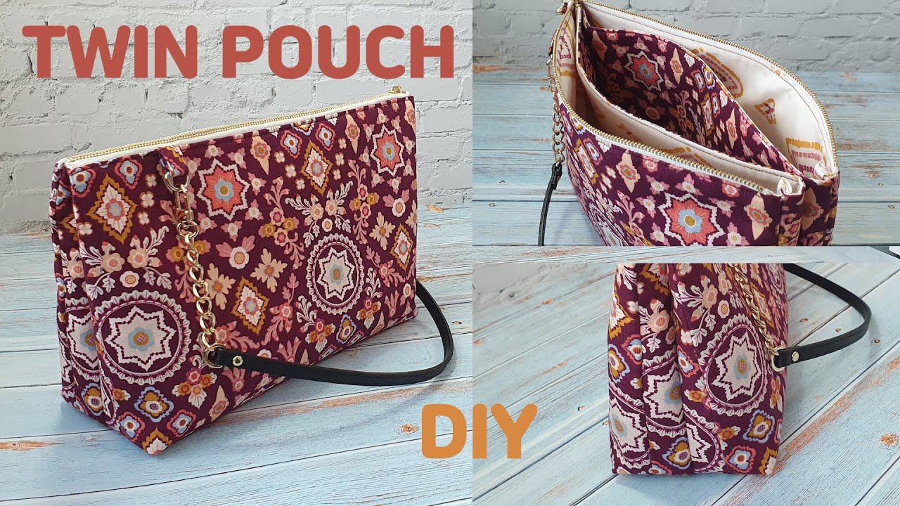DIY TWIN POUCH WITH 3 POCKETS/ ZIPPER POUCH TUTORIAL/ 하나의 지퍼에 3개의 포켓이 있는 트윈 지퍼파우치 만들기/ SEWING[텐더스마일]