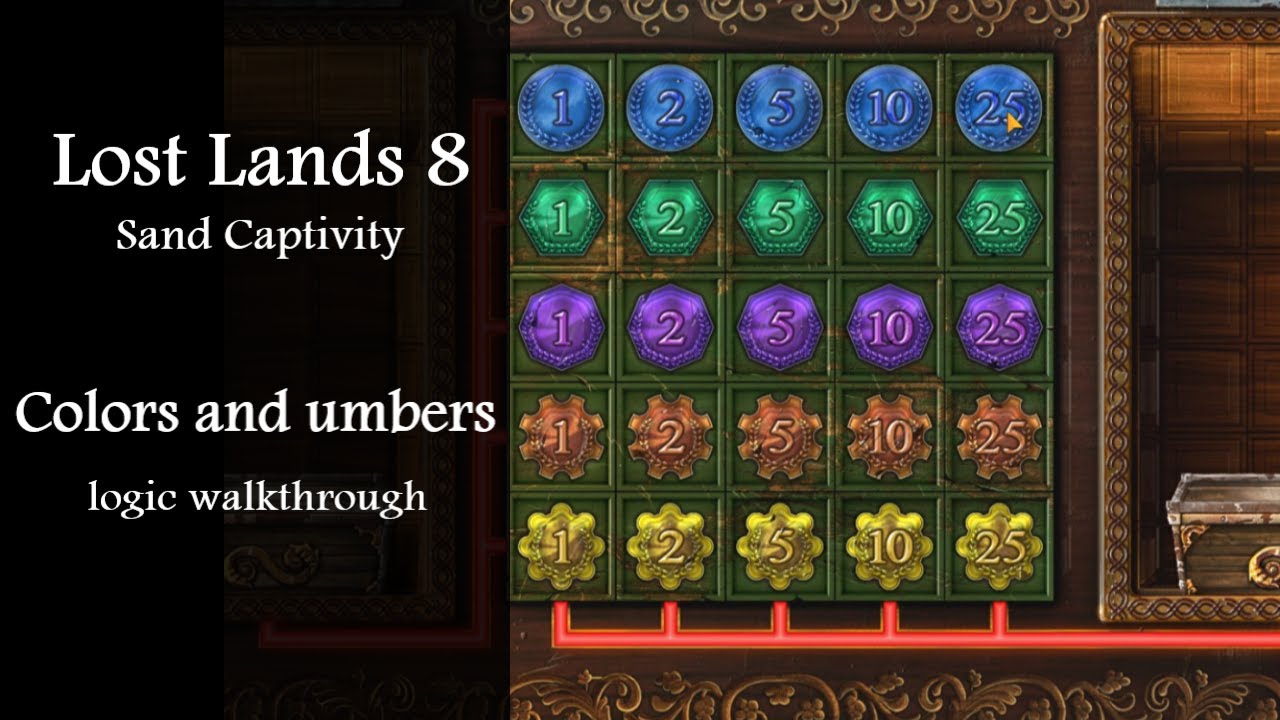 Colors and numbers puzzle, Lost Lands 8, Sand Captivity