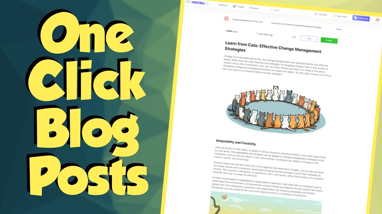 Unlock One click blogs with images with SEOWriter