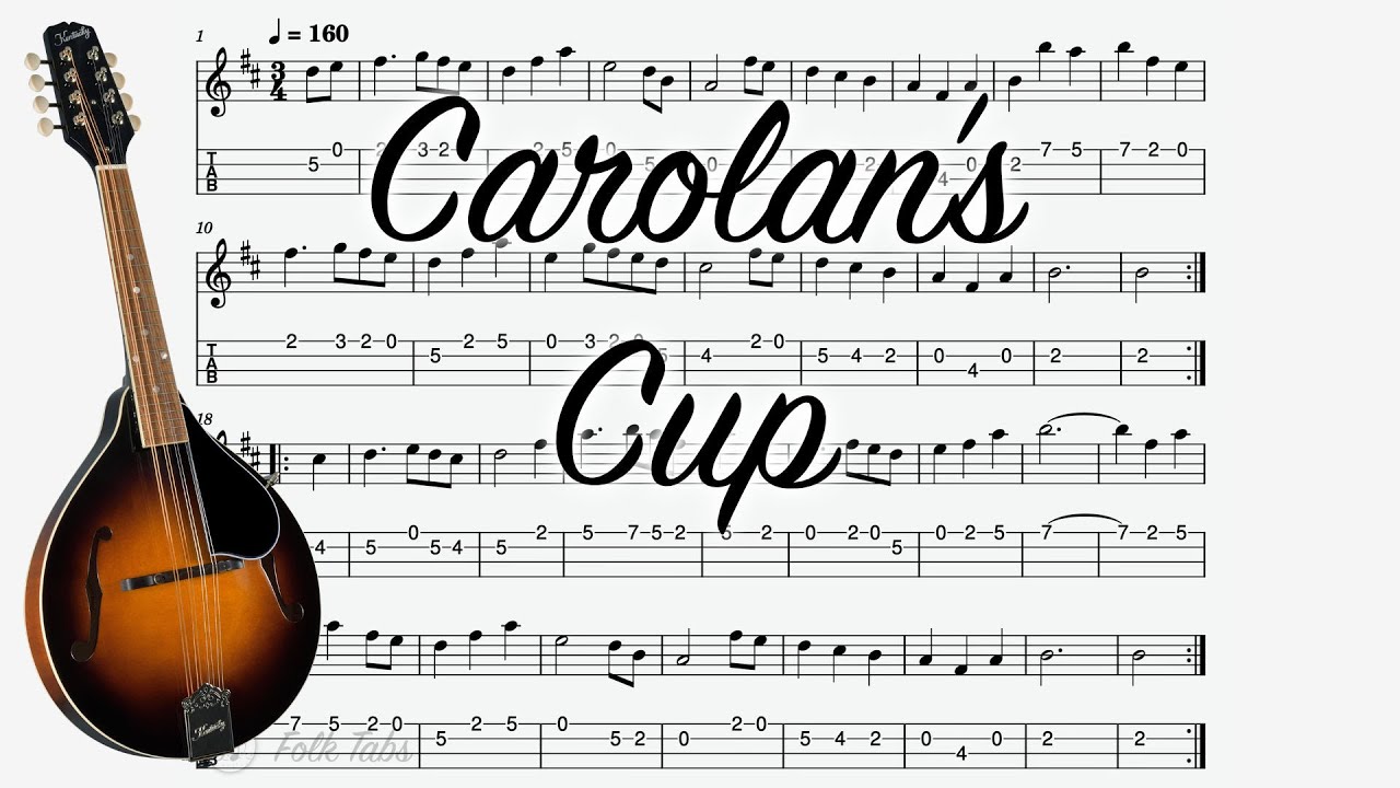 Carolan's Cup - Mandolin Tab