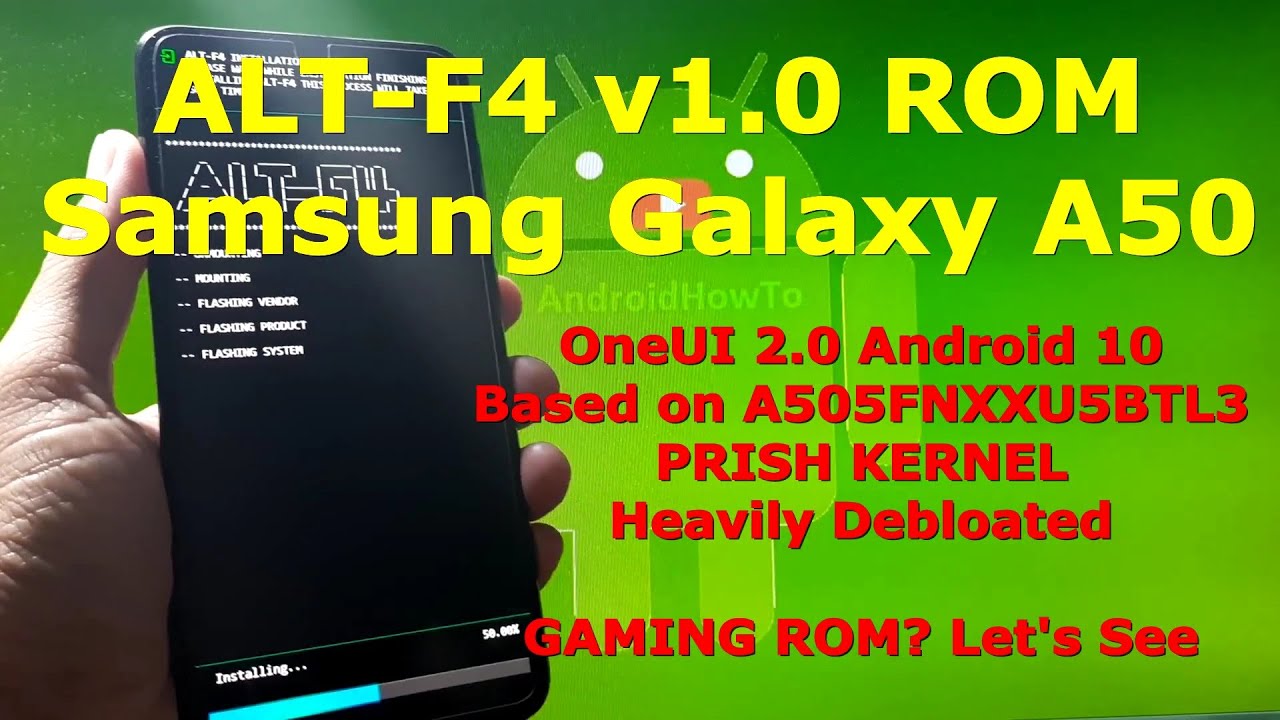 ALT-F4 v1.0 OneUI 2.0 ROM + Prish Kernel for Samsung Galaxy A50 Android 10
