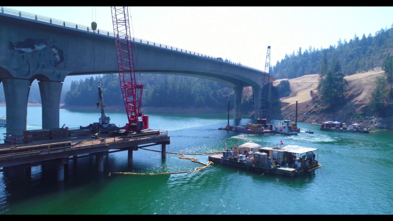 Reposition Crane  Barge Antlers Bridge