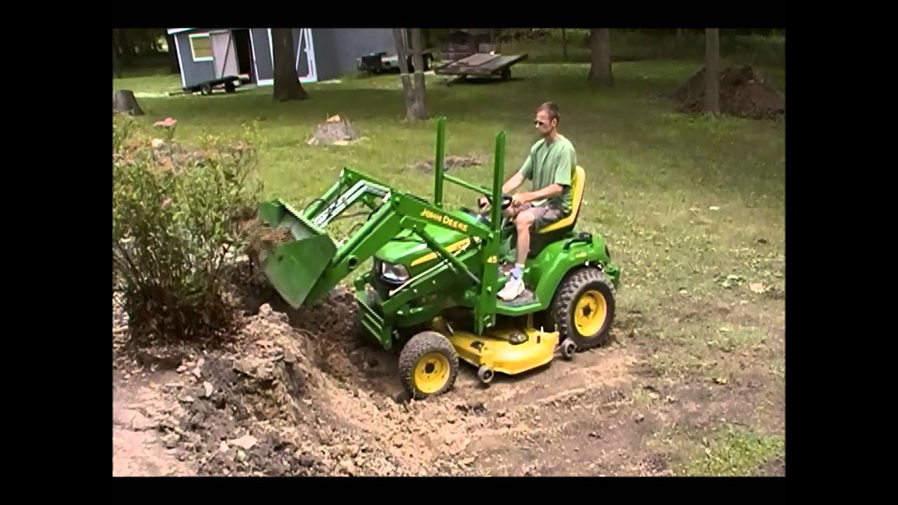 John Deere x729 45 loader Demonstration