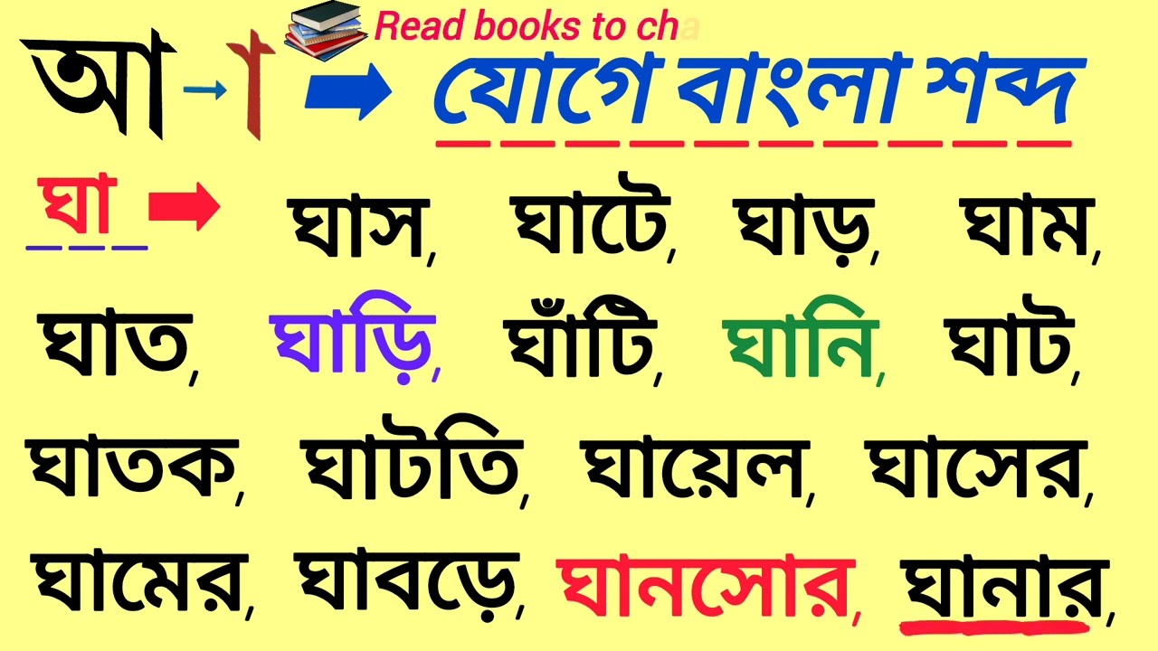 ঘা-দিয়ে বাংলা শব্দ উচ্চারণের ভিডিও / Learn Basic Bangla / বাংলা রিডিং শেখার ভিডিও