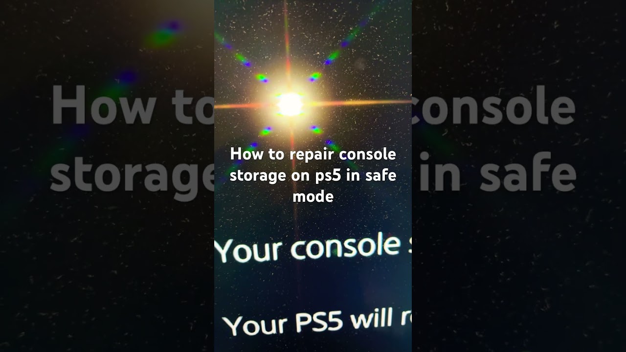 How to repair console storage on ps5 in safe mode