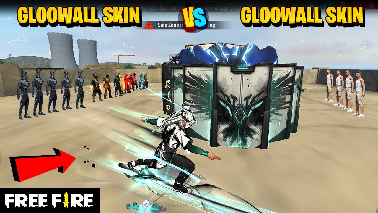 Free fire Gloowall Skin Fight On Factory Roof - 1Vs 1 Gloowall Challenge