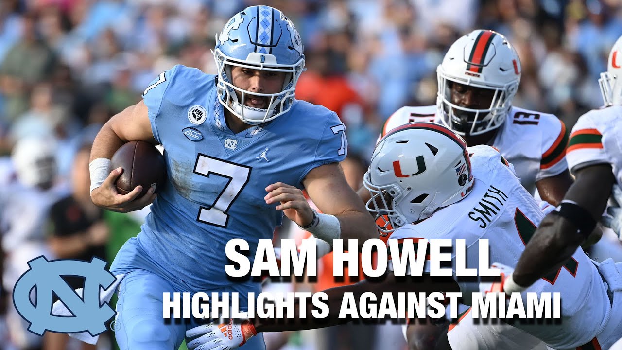 UNC QB Sam Howell Highlights Against Miami
