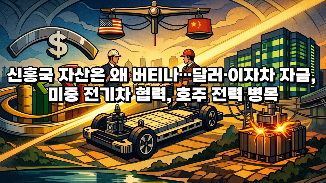[오디오] 신흥국 자산은 왜 버티나…달러·이자차 자금, 미중 전기차 협력, 호주 전력 병목