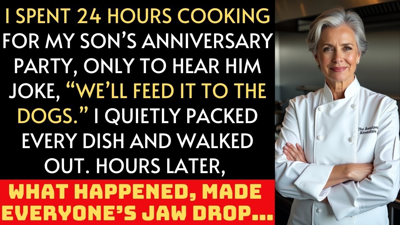 I spent 24 hours cooking for my son’s party, only to hear him joke  We’ll feed it to the dogs  So
