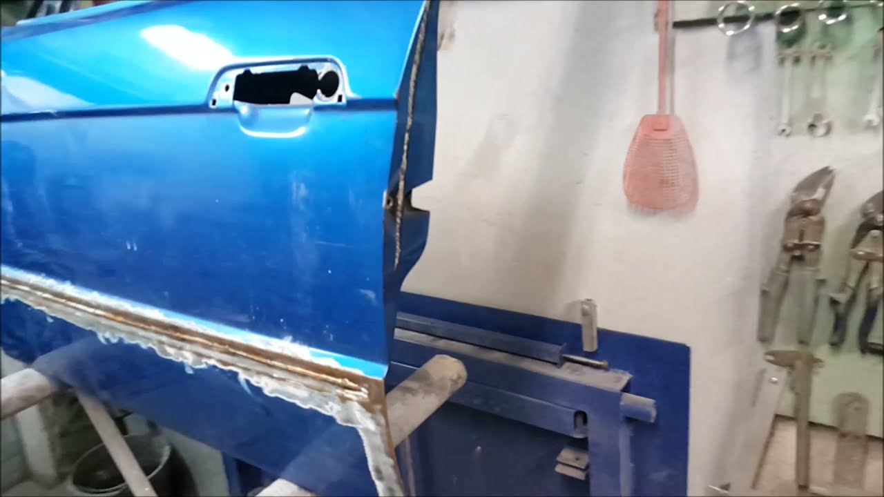 Naprawa blacharska drzwi Bmw e34 lewy przód cz 1