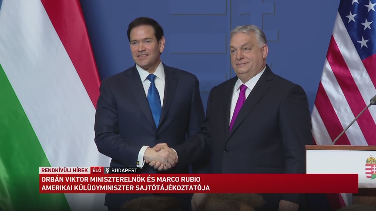 Orbán Viktor miniszterelnök és Marco Rubio amerikai külügyminiszter sajtótájékoztatója
