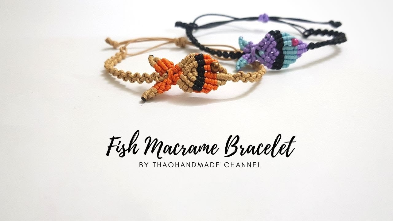DIY macrame bracelet pattern#7 | Fish Macrame Bracelet by Thao handmade channel