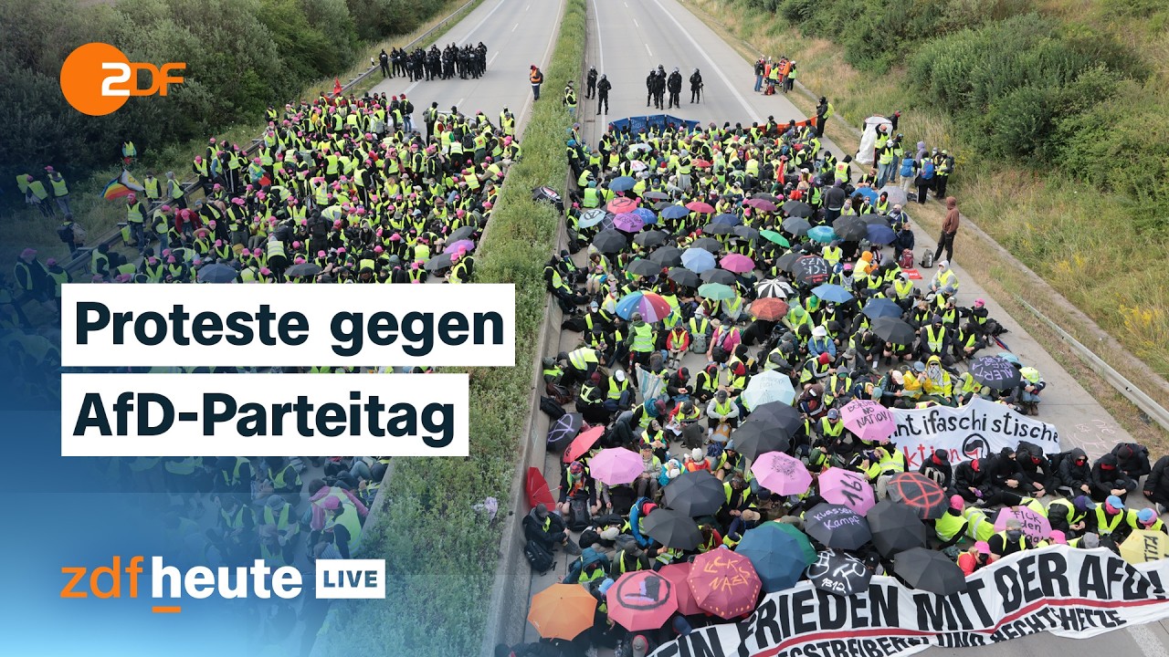 AfD-Bundesparteitag in Erfurt: Zehntausende Gegendemonstranten erwartet | ZDFheute live