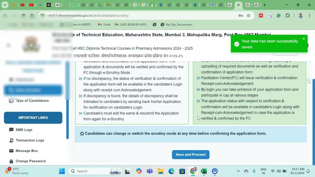 D Pharmacy Admission 2024: How to Apply Online: Live Demo
