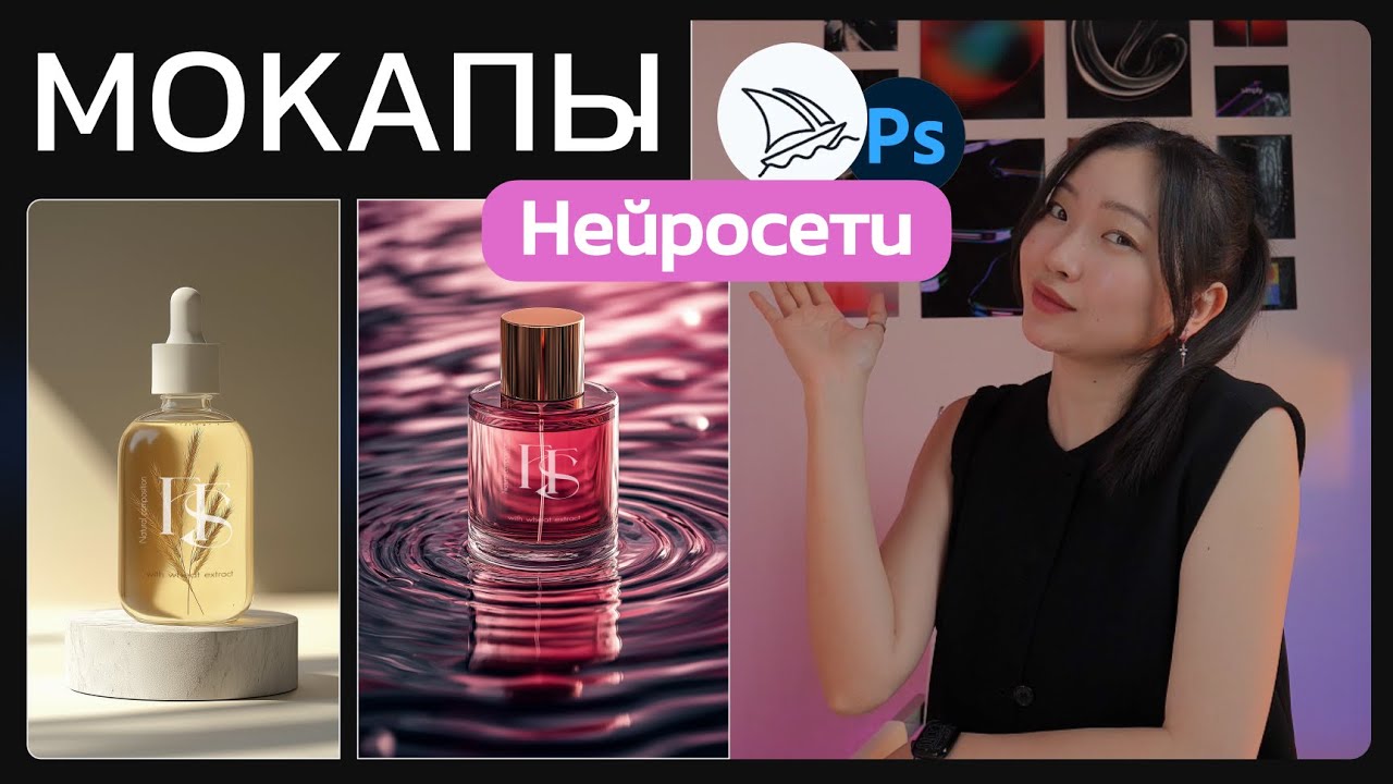 Уникальные МОКАПЫ для портфолио за 5 минут. Midjourney и Phoshop.