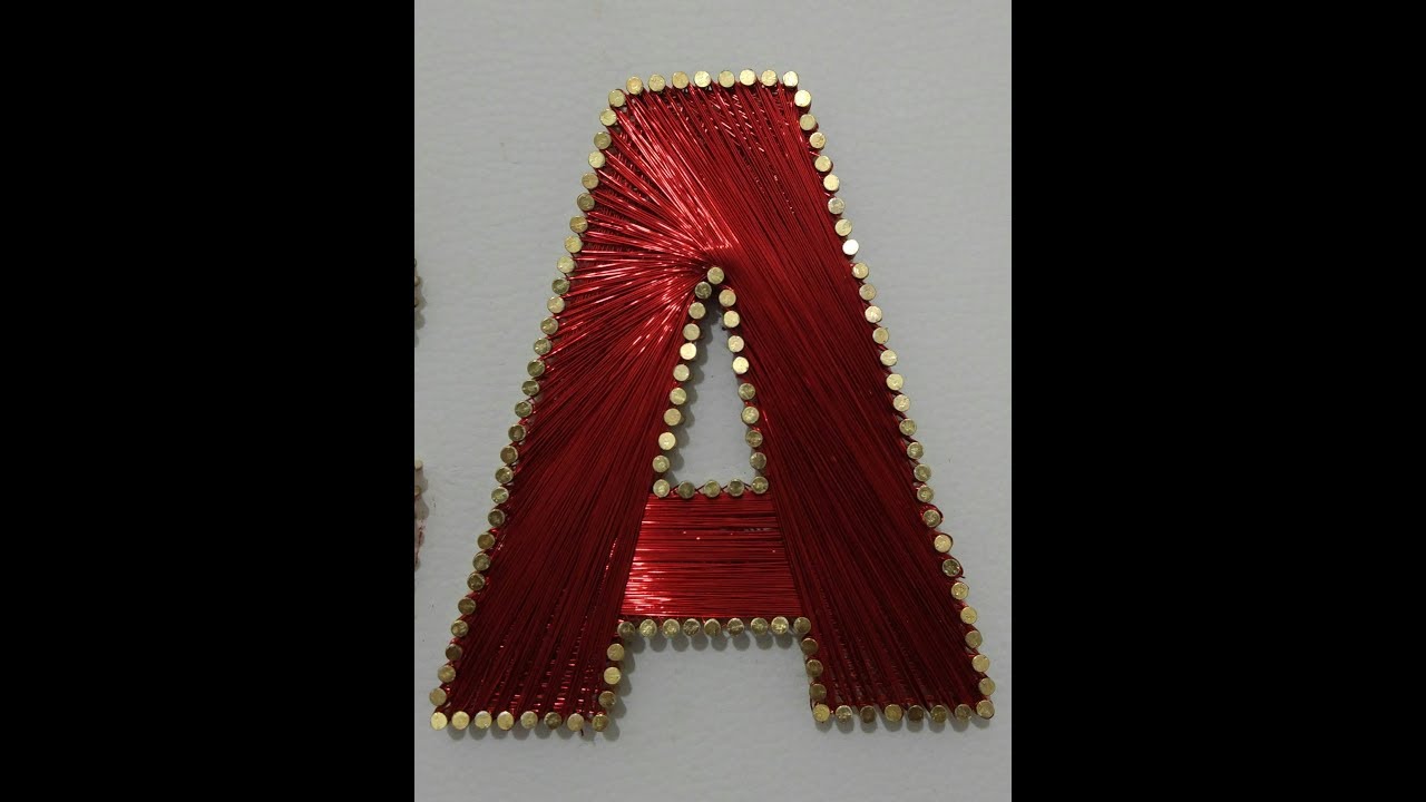 Filografi- "A" harfi işlemesi /Stringart- Letter "A"  (düz örgü +teğet örgü)