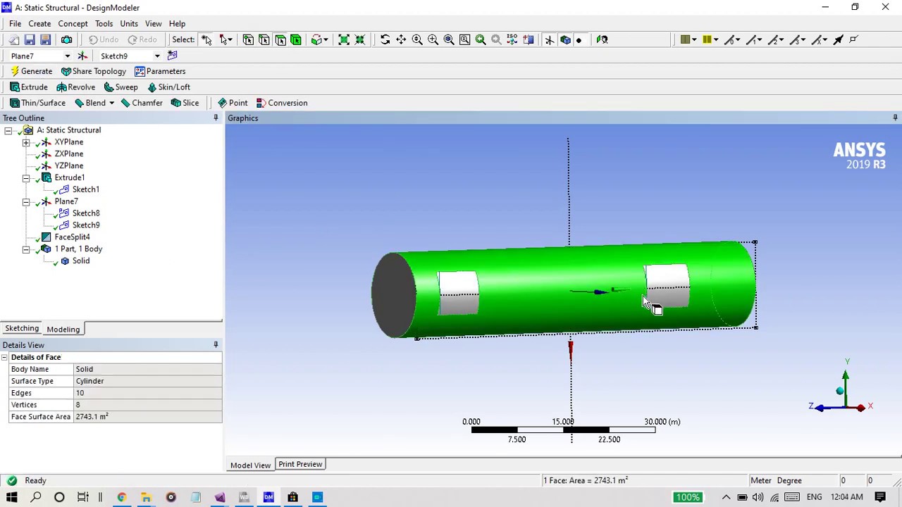 How to apply force on particular area in ansys workbench. #splitface