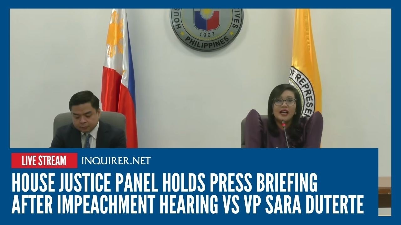 LIVE: House justice panel holds press briefing after impeachment hearing vs VP Sara Duterte