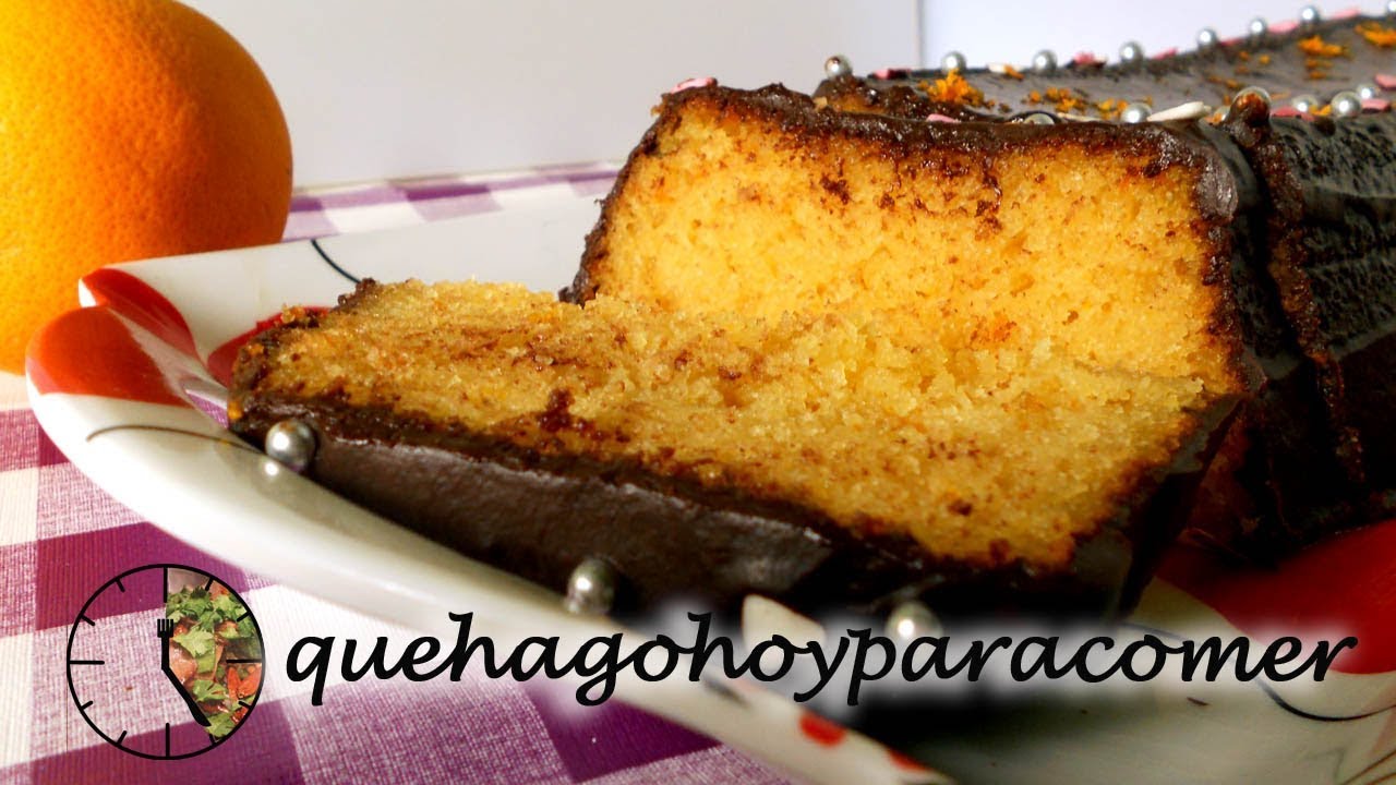Bizcocho de naranja y cobertura de chocolate