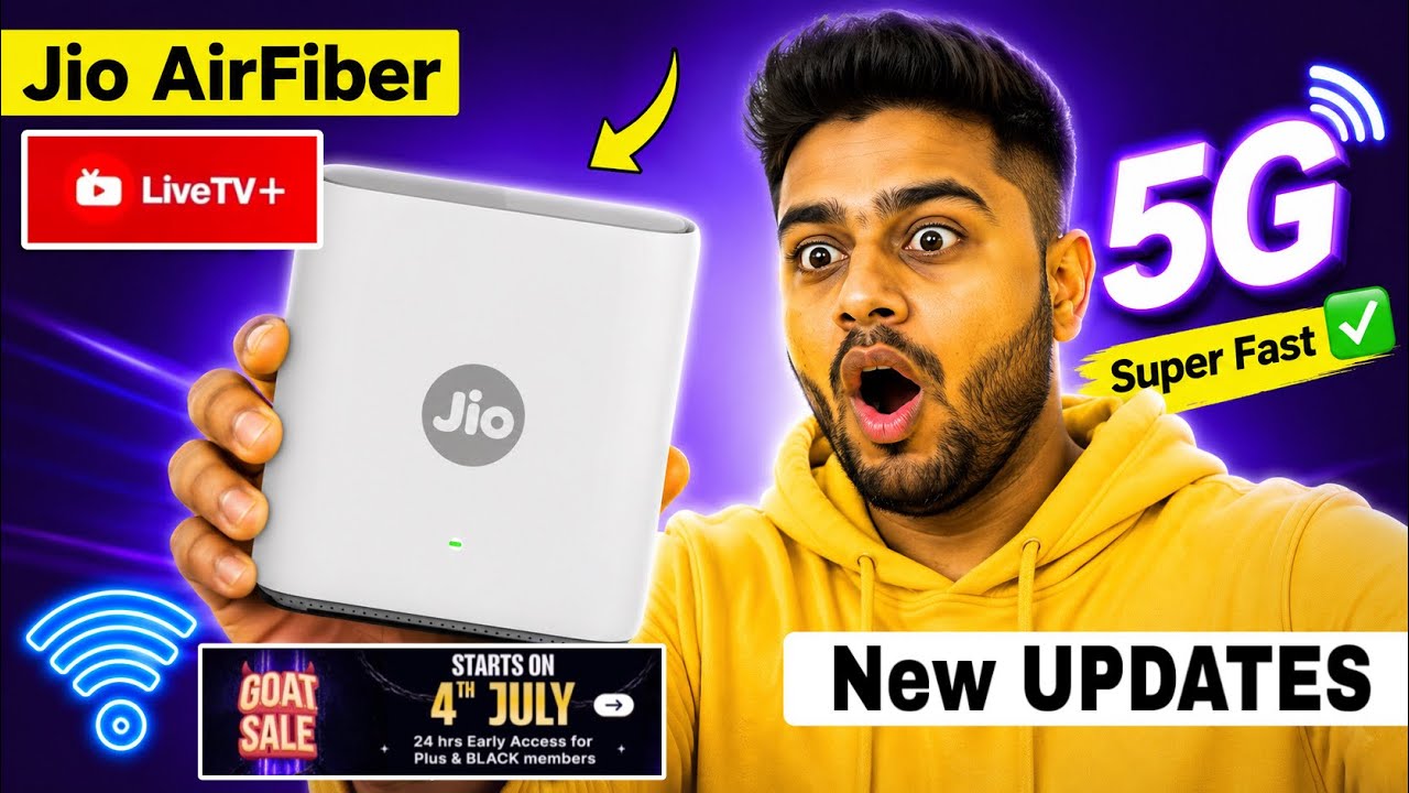 ⚡️Jio airfiber new update, Flipkart Goat Sale, Jio LiveTv+ new update, Phonepe ₹100 charges & more