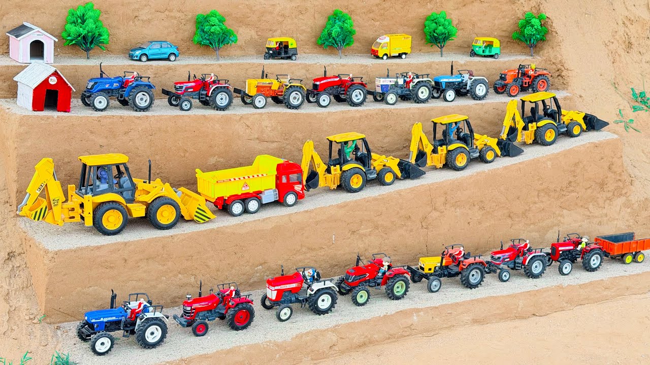 Mini tractor trolley parking video | jcb tractor video | jcb cartoon | gadi wala 