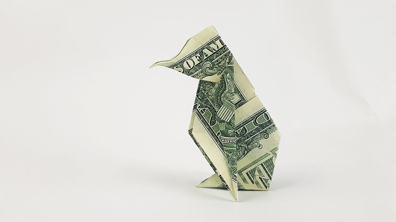 Money Dollar Origami Penguin Tutorial - Step by Step