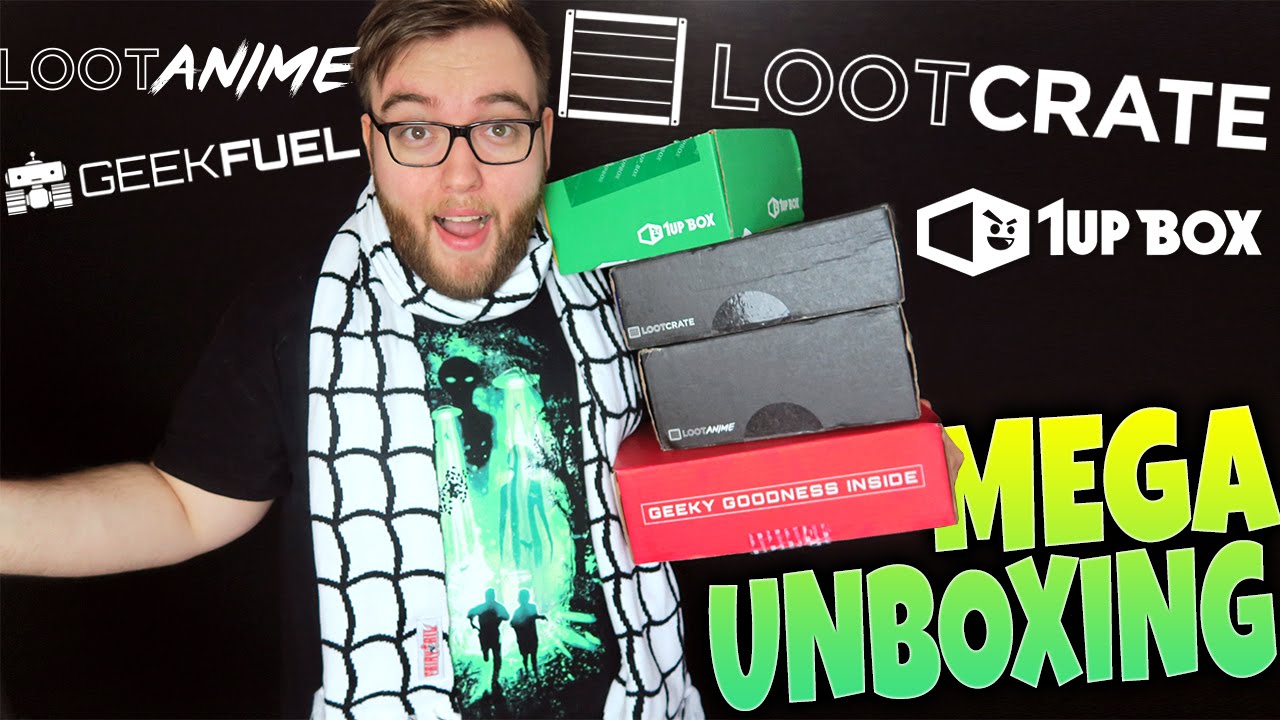 January MEGA Unboxing 2016 - Loot Crate, Loot Anime, Geek Fuel and 1UP Box