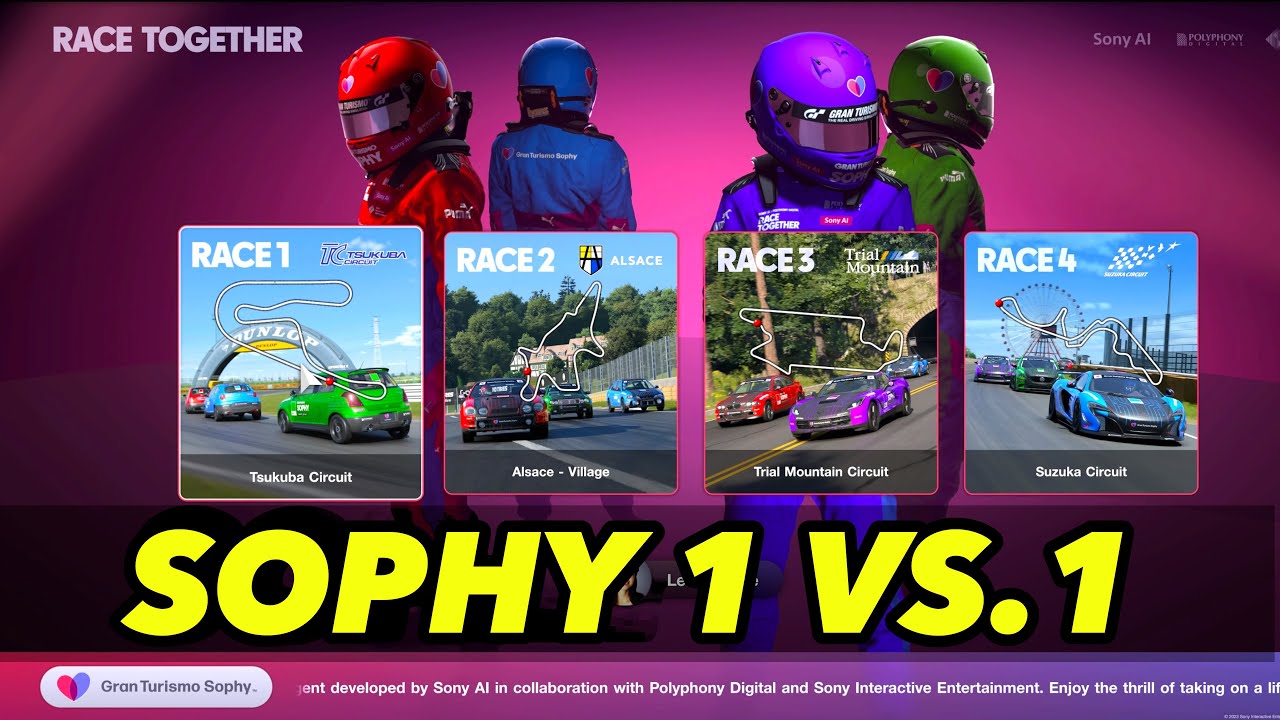 GT7 - All 4 Sophy AI 1 vs. 1 Races