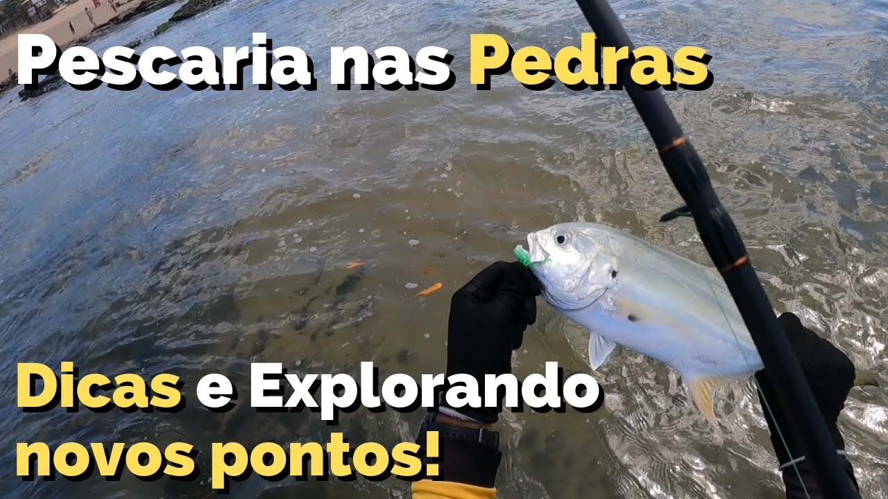 PESCARIA nas PEDRAS - Explorando Novos Pontos - Muitas DICAS - ROCK FISHING com iscas ARTIFICIAIS