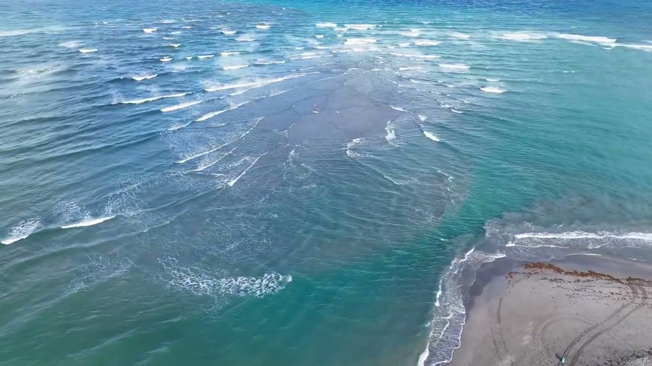 Drone Footage of New Sandbar and Beach Restoration - Jupiter, Florida