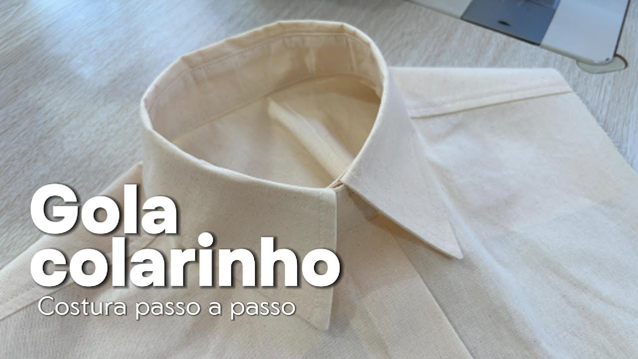 Gola Colarinho - Costura passo a passo com aplicação da gola.