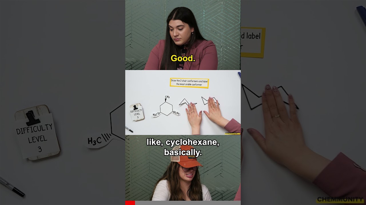 Converting a Cyclohexane into its Chair Conformation #organicchemistry