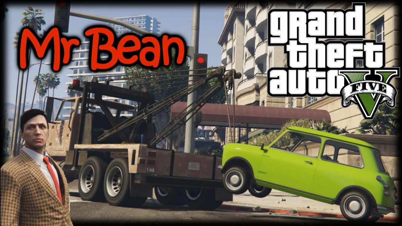 GTA V| MR BEAN Car Chase Sketch| Towtruck Trouble