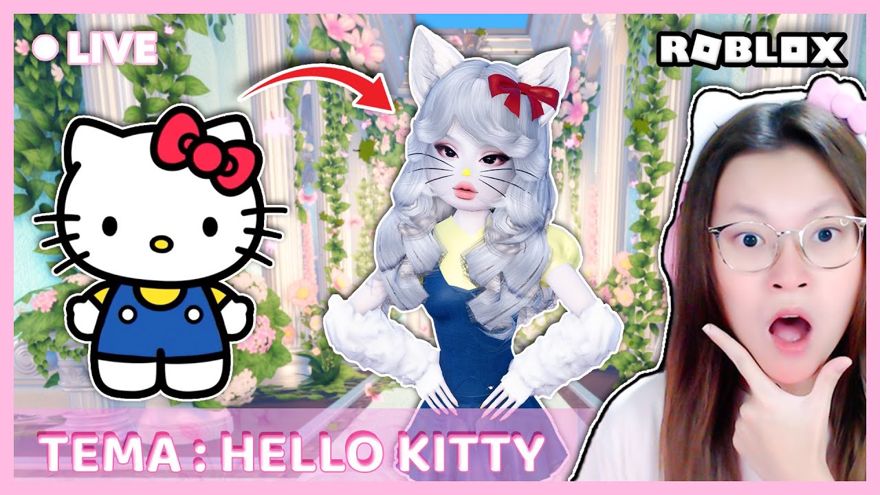 DANDAN JADI HELLO KITTY ?!! [DRESS TO IMPRESS ROBLOX INDONESIA]