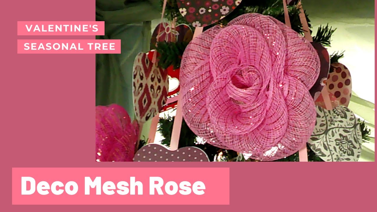 Deco Mesh Roses for your Valentine's Seasonal Tree! Easy to make and look amazing! Dollar Tree Mesh