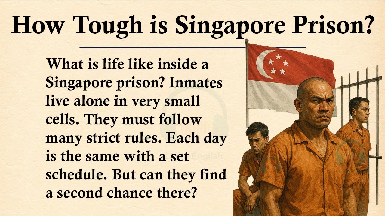 How Tough Is Singapore Prison Life? || ⚪🔴Learn English Through Story Level 3 || Graded Reader 🎧